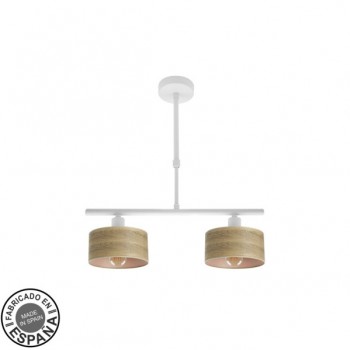 Distribuidor - Lâmpadas Diversas | Lâmpadas Modernas | LAMPARA GILDA 2XE14 BLANCO/MADERA CLARA REGX43X14 CM Ref: 190352085